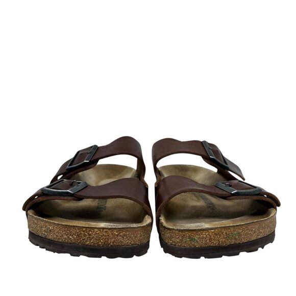 Birkenstock Arizona Mens 10 Brown Oiled Grip Leather 2 Strap Sandal Cork Footbed main image 9